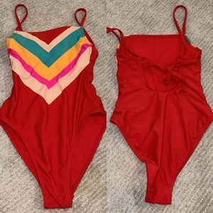 Multicolored one piece swimsuit